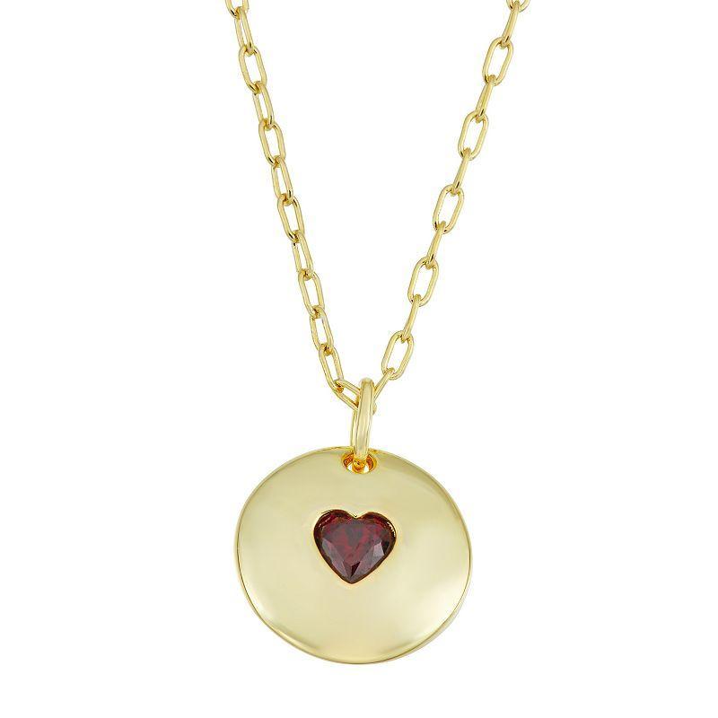 Silver-Plated Stronger Together Heart Pendant Necklace, Womens Gold Tone Red Product Image