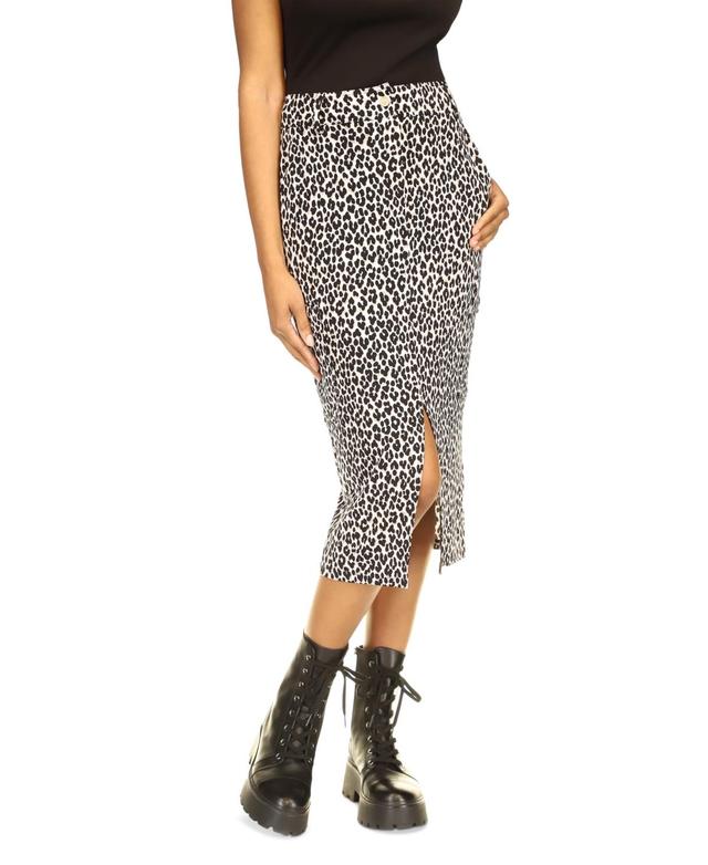 Michael Michael Kors Womens Animal-Print Utility Slit-Front Midi Skirt Product Image