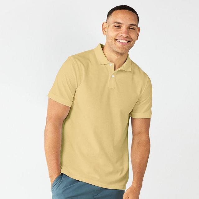 Mens Sonoma Goods For Life Short Sleeve Pique Polo Yellow Mst Product Image