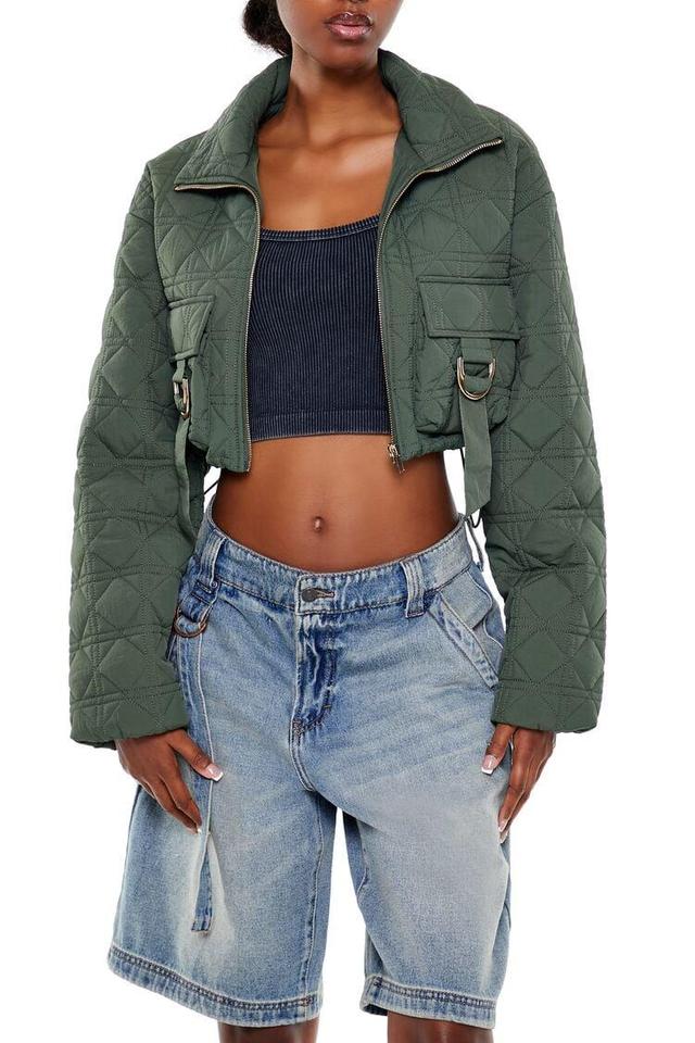 Quilted Cropped Bomber Jacket | Forever 21 Product Image