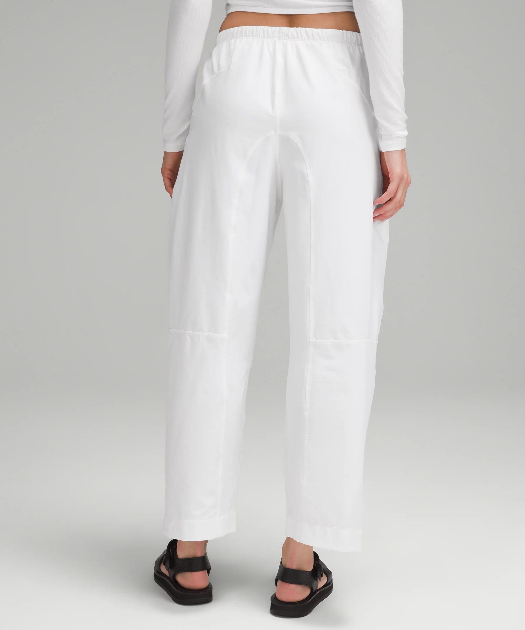 Lightweight Mid-Rise Barrel-Leg Cropped Pant Product Image