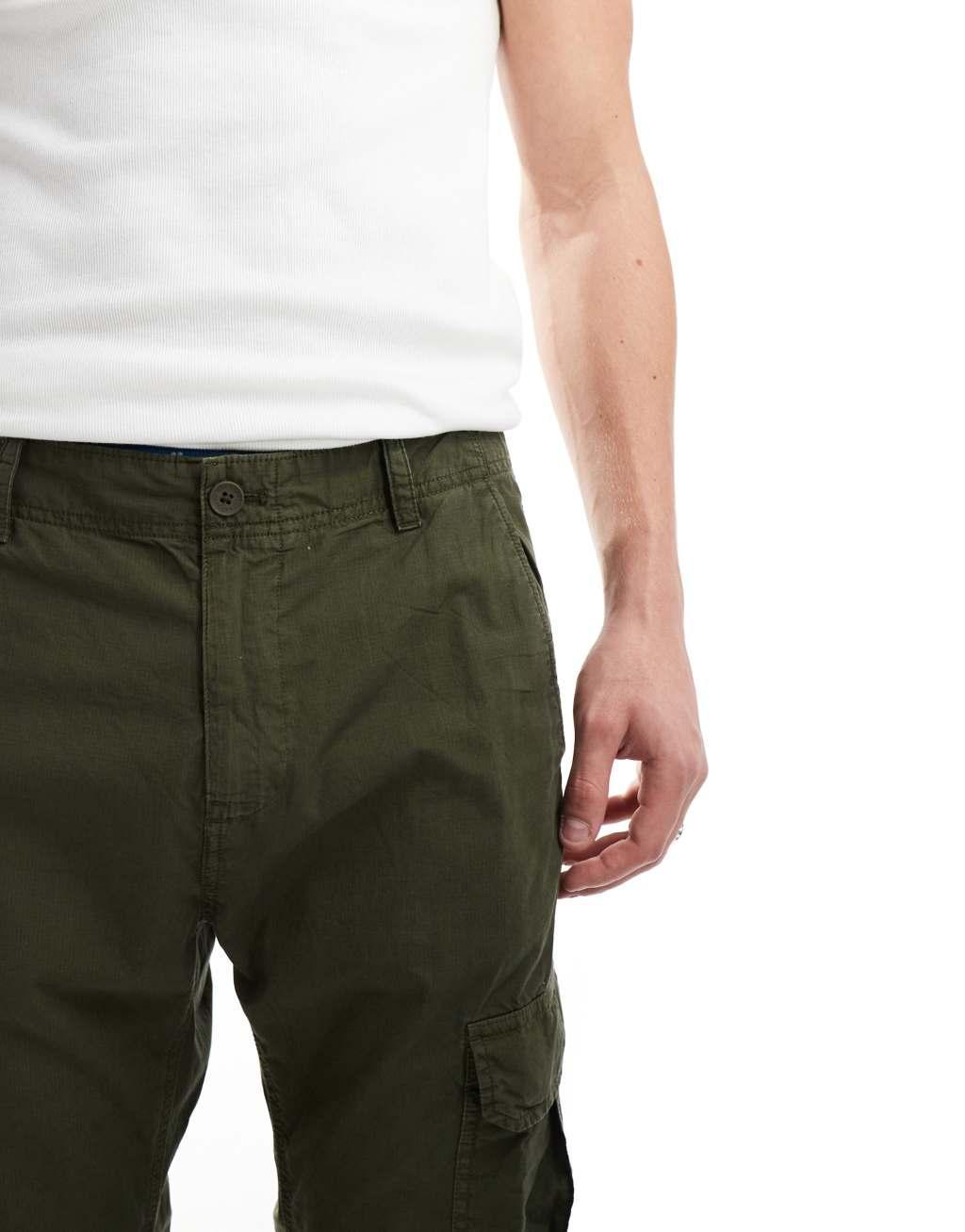 Tommy Jeans Ethan cargo pants in dark khaki Product Image