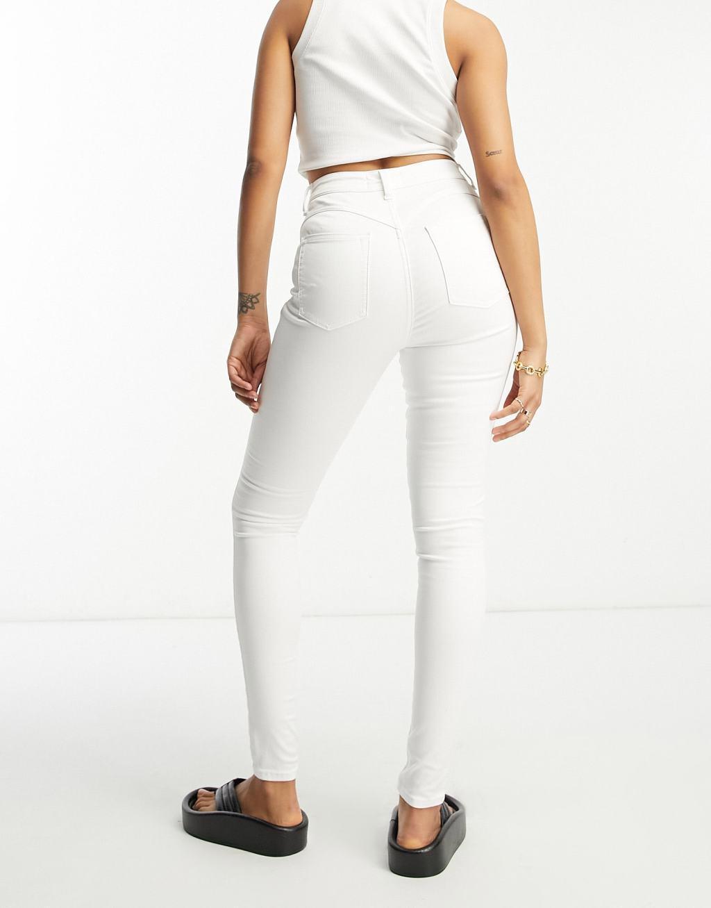 ASOS DESIGN Hourglass push up skinny jeans in white Product Image