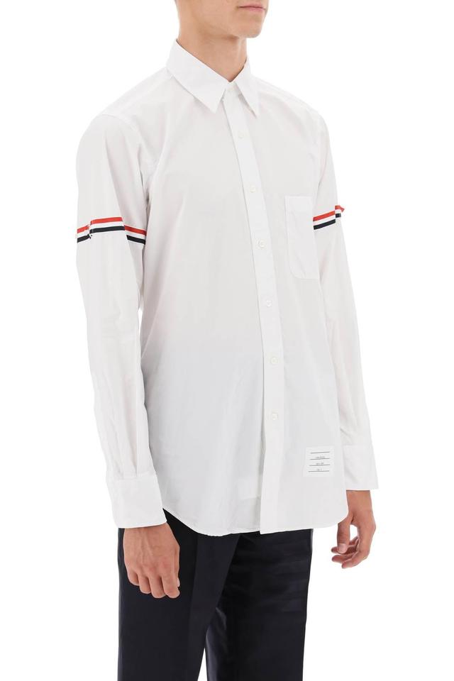 THOM BROWNE Oxford Button-down Shirt With Rwb Armbands Men In White Product Image