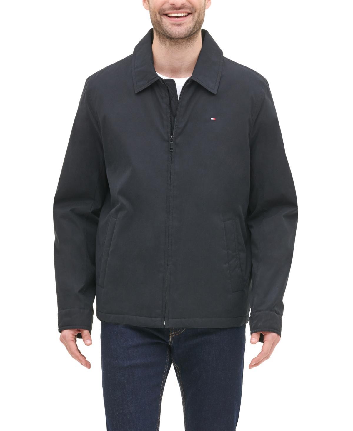 Tommy Hilfiger Mens Classic Front-Zip Filled Micro-Twill Jacket Product Image