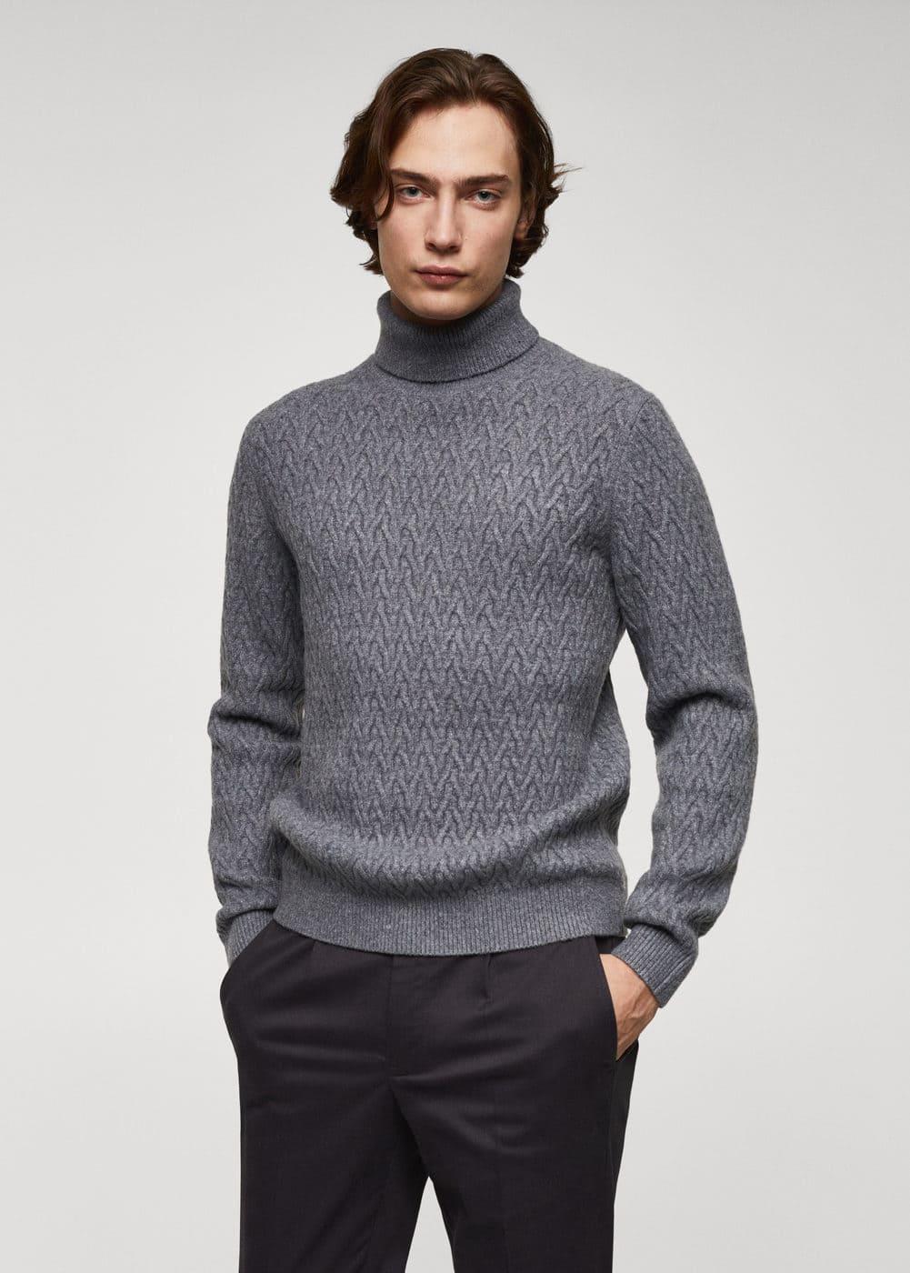 Braided turtleneck sweater - Men | MANGO USA Product Image