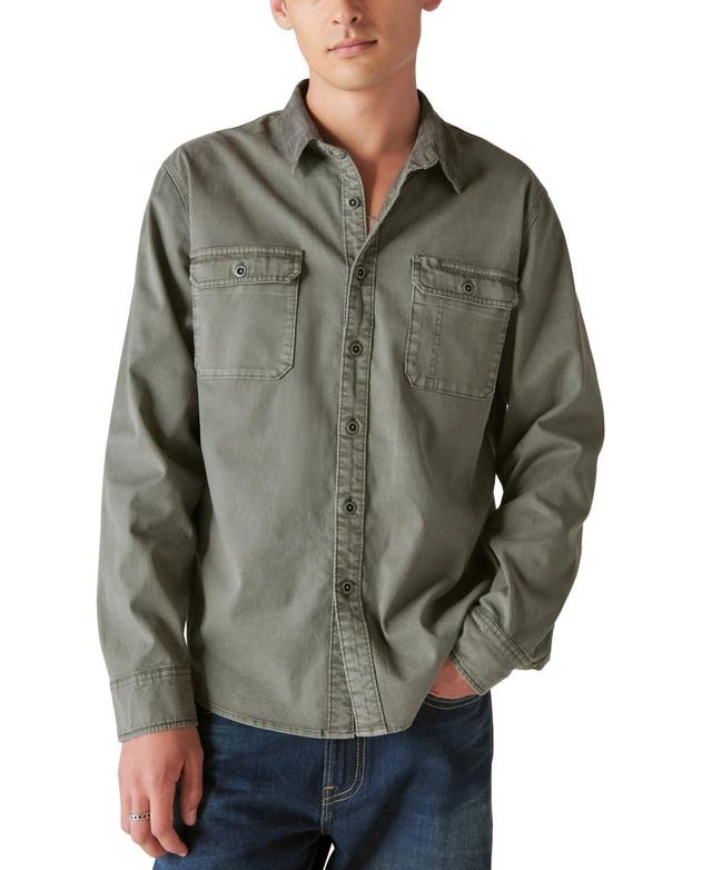 Lucky Brand Washed Corduroy Collar Workwear Button-Up Shirt Product Image