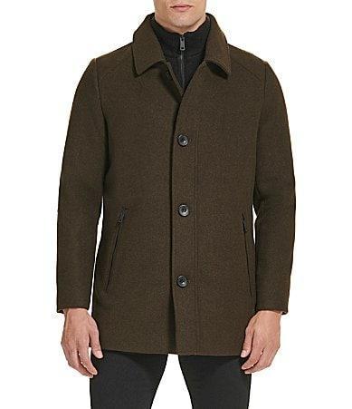 Kenneth Cole New York SB Button Front Wool Knit Collar Coat Product Image