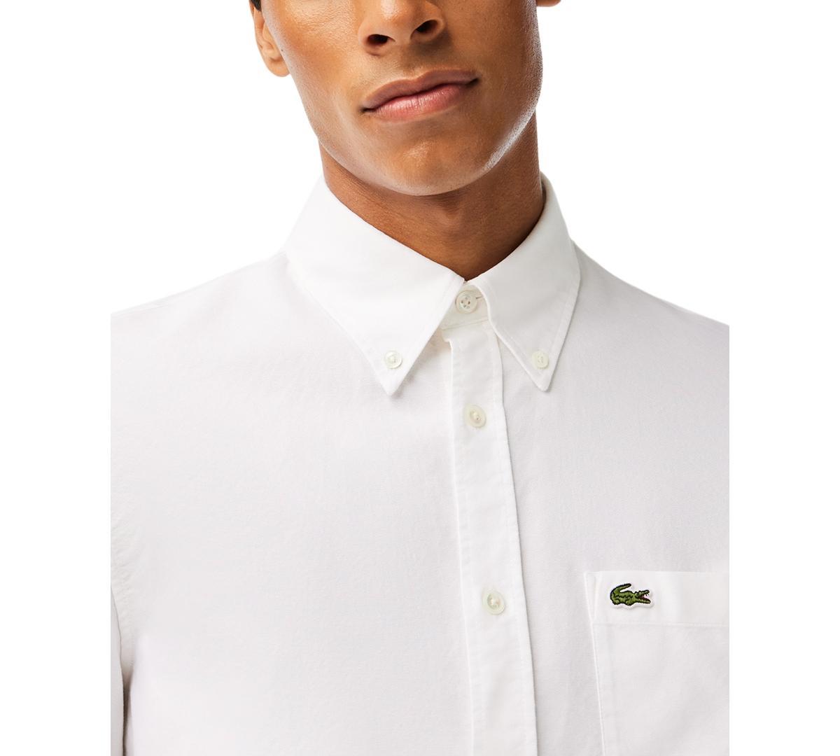 Lacoste Mens Woven Long Sleeve Button-Down Oxford Shirt Product Image