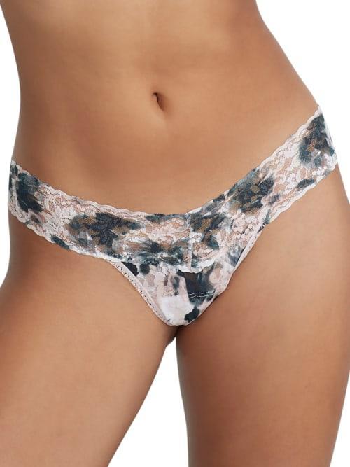 Printed Low-Rise Signature Lace Thong Product Image