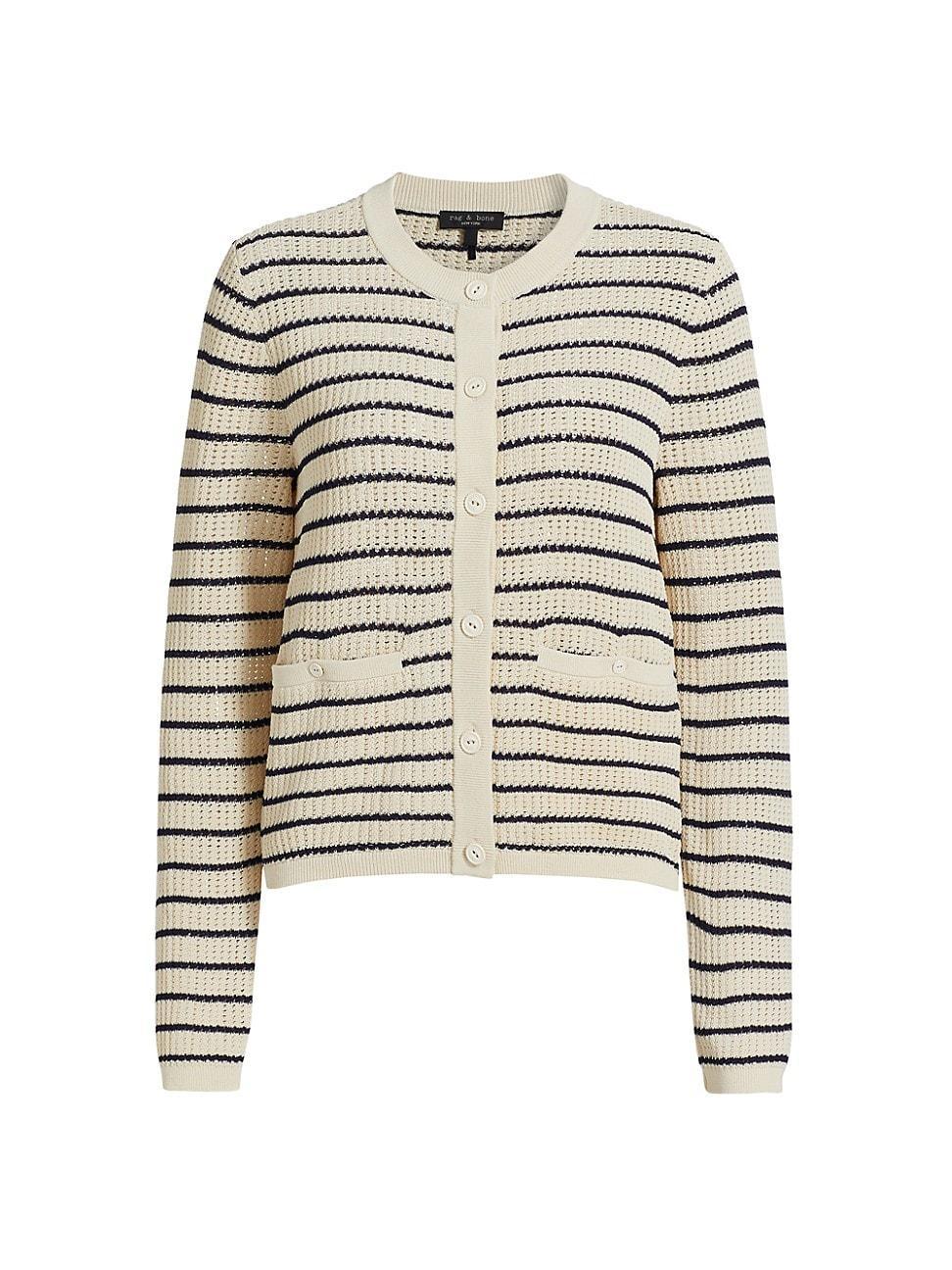 Womens Viola Cotton-Blend Stripe Cardigan Product Image