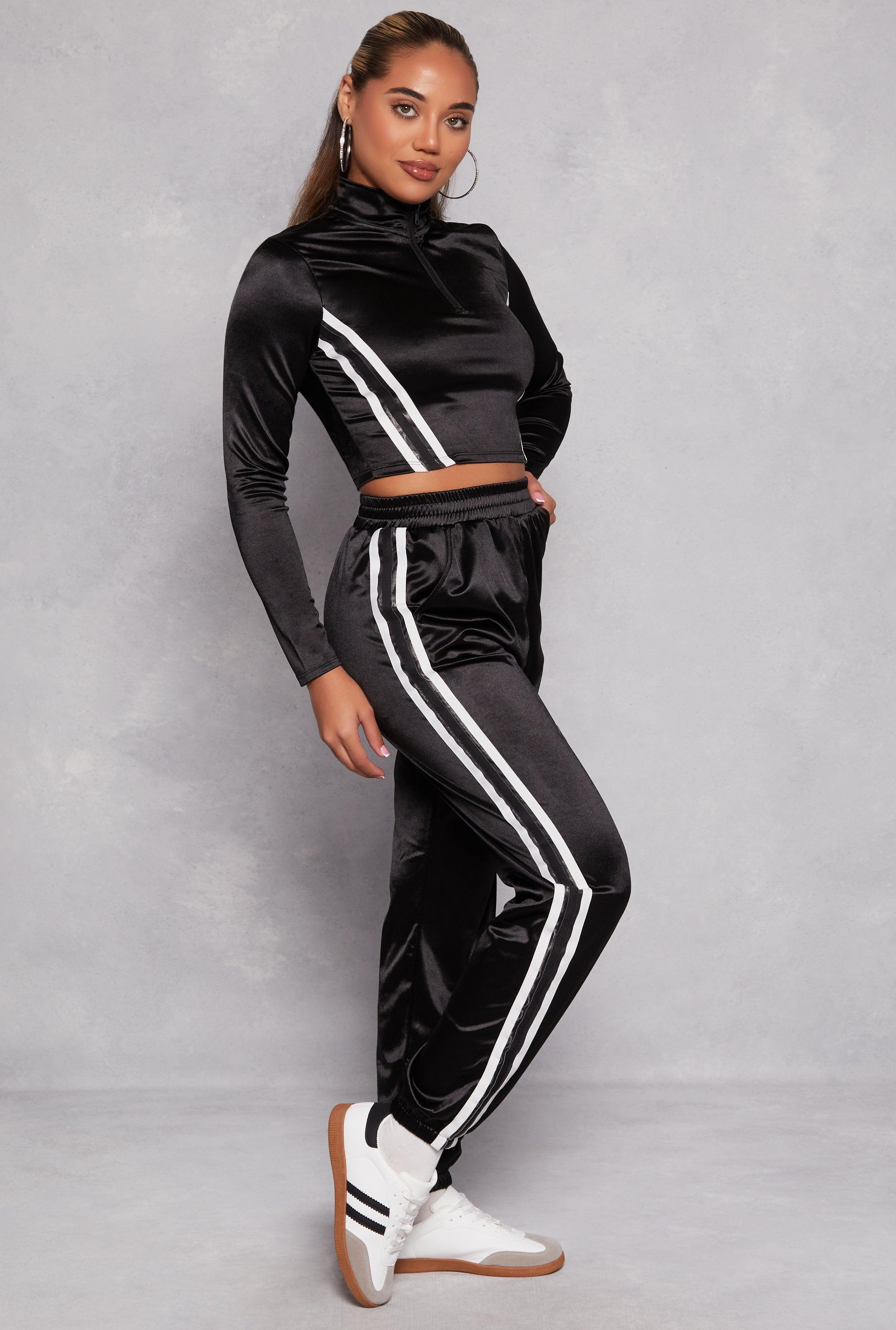 Womens Varsity Stripe Detail High Waist Joggers product image