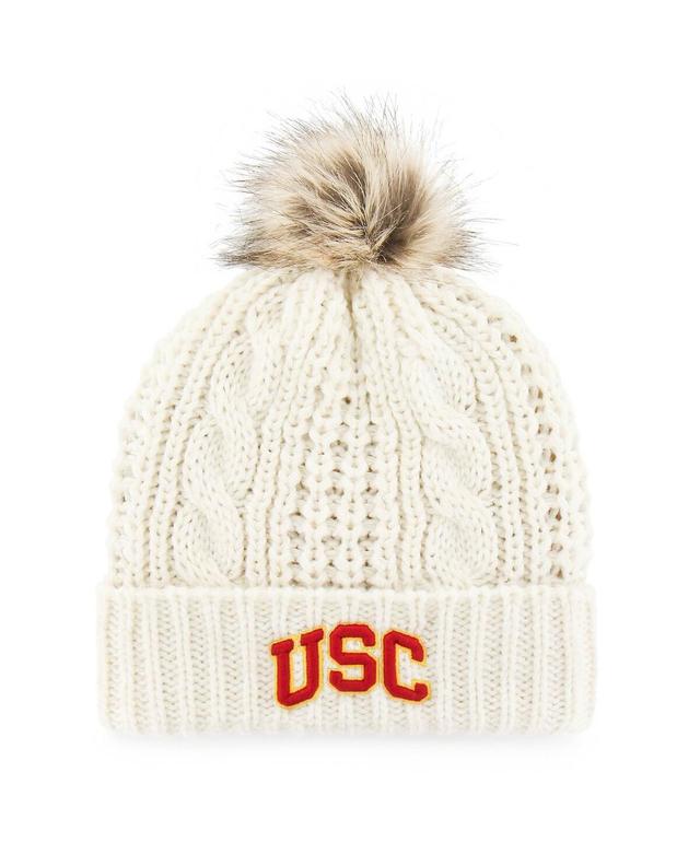 Womens 47 Brand White Usc Trojans Meeko Cuffed Knit Hat with Pom Product Image