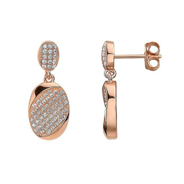 18k Rose Gold Over Sterling Silver Drop Earrings, Womens, Pink Tone Product Image