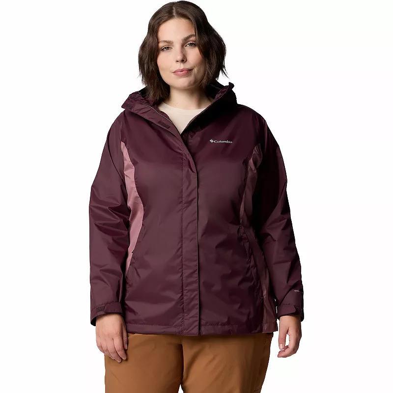 Plus Size Columbia Arcadia II Hooded Packable Jacket, Womens Collegiate Blue Product Image