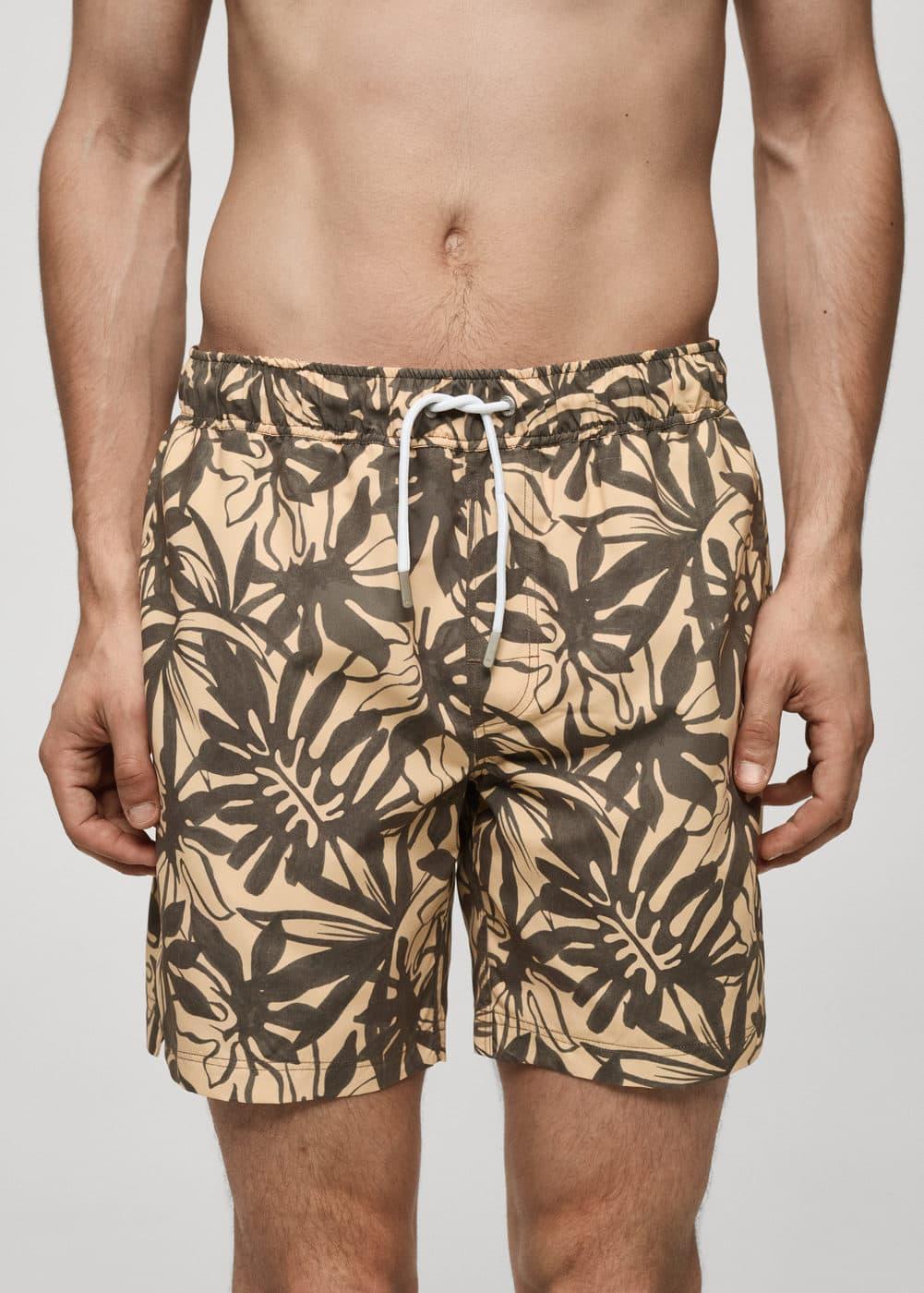 Floral print swimsuit - Men | MANGO USA Product Image