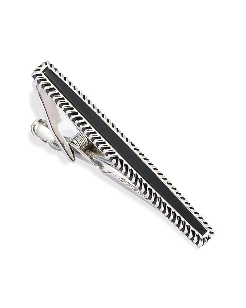 Men's Black Obsidian Wavy Frame Tie Bar Product Image