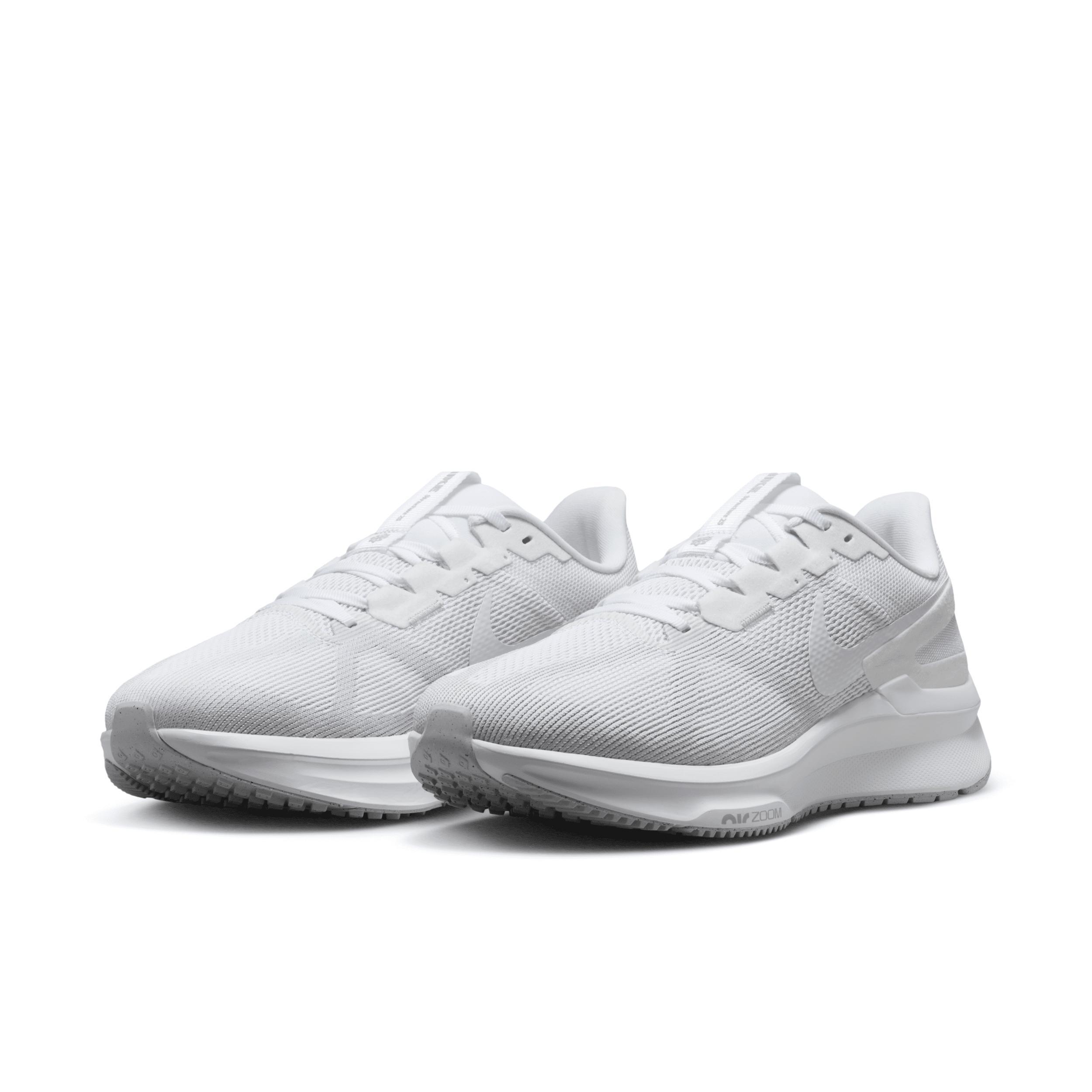 Nike Mens Nike Air Zoom Structure 25 Wide - Mens Running Shoes White/White/Pure Platinum Product Image