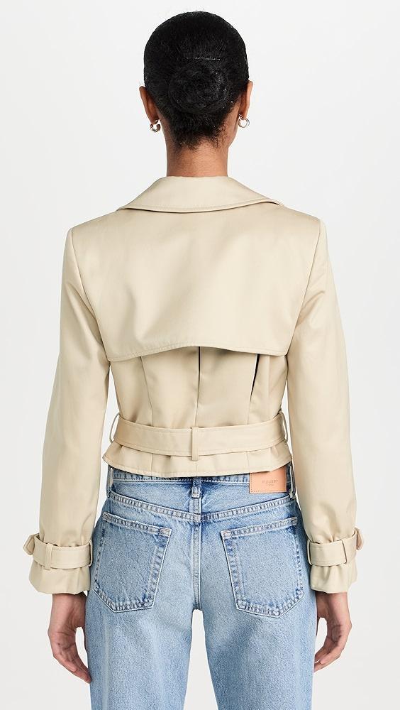 alice + olivia Hayley Cropped Trench Coat with Belt | Shopbop Product Image