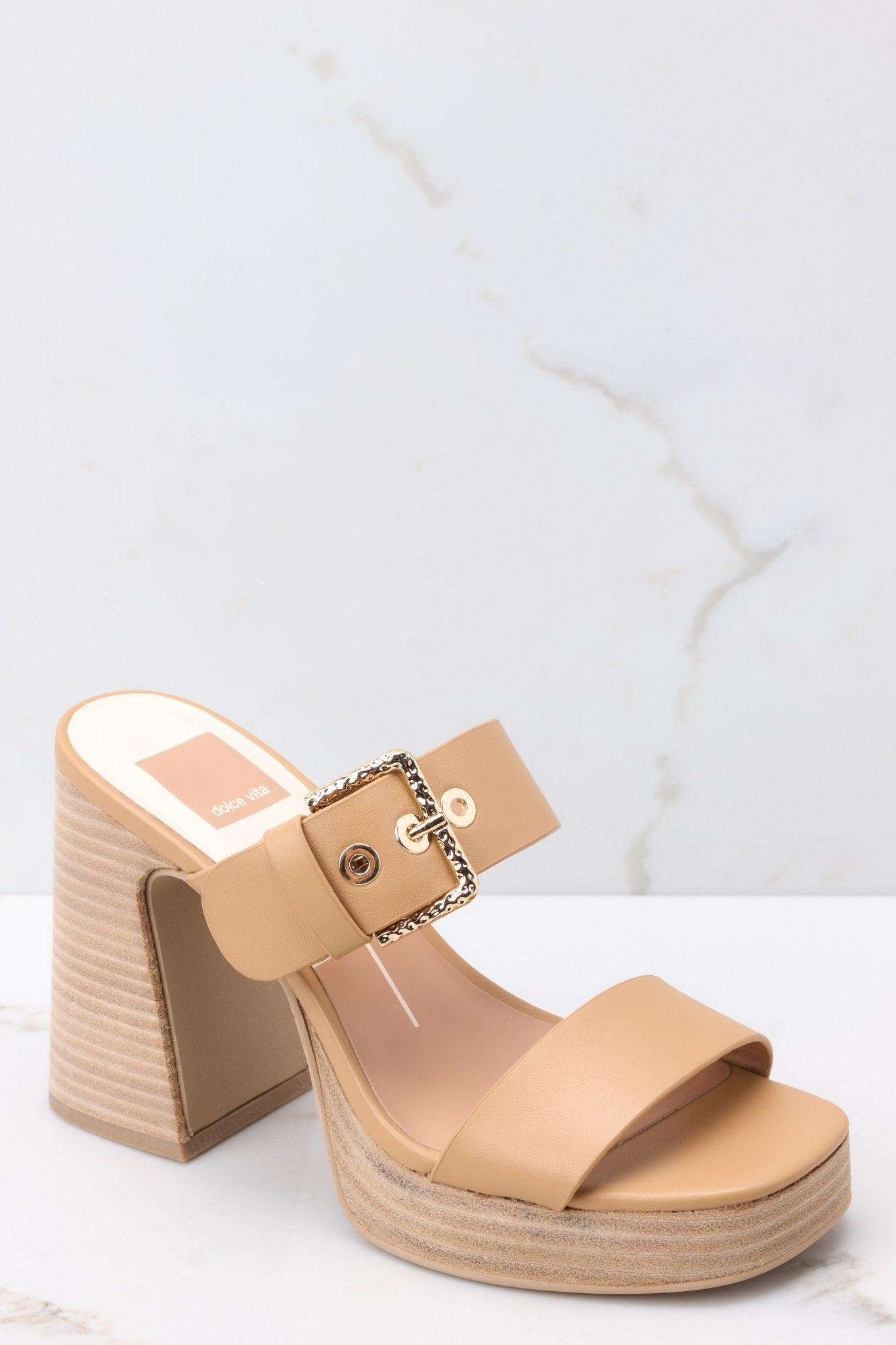 Dolce Vita Landry Tan Leather Heels Product Image