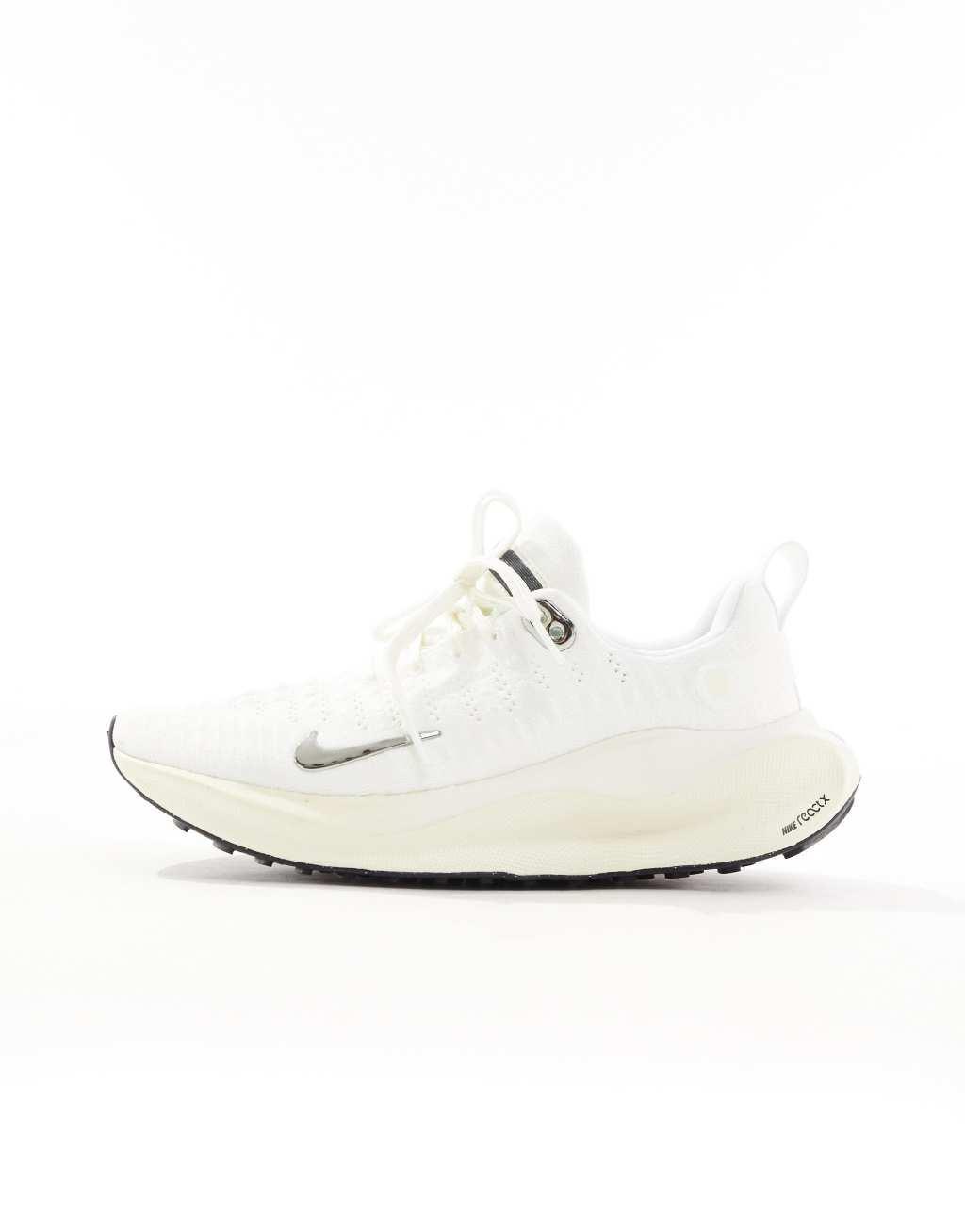 Nike Running React Infinity Run Flyknit sneakers in white Product Image