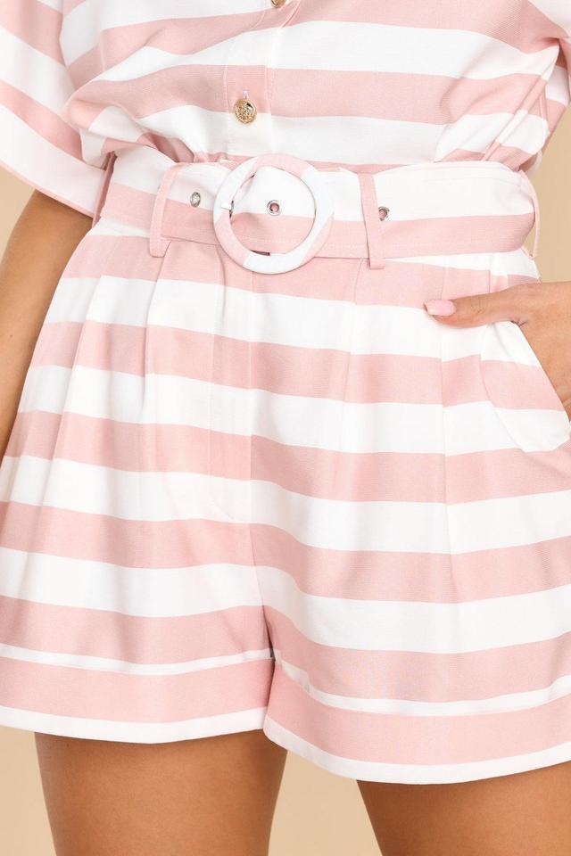 Aura In Between Love Pink Stripe Shorts Product Image