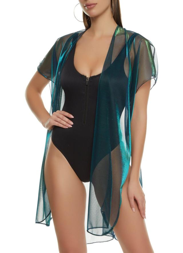 Short Sleeve Open Front Swim Cover Up Female Product Image