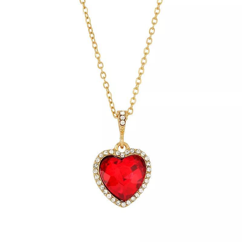 1928 Heart Necklace, Womens, Red Product Image