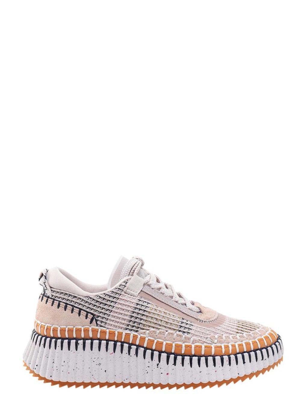 Fabric Sneakers With Suede Profiles In Multicolor Product Image