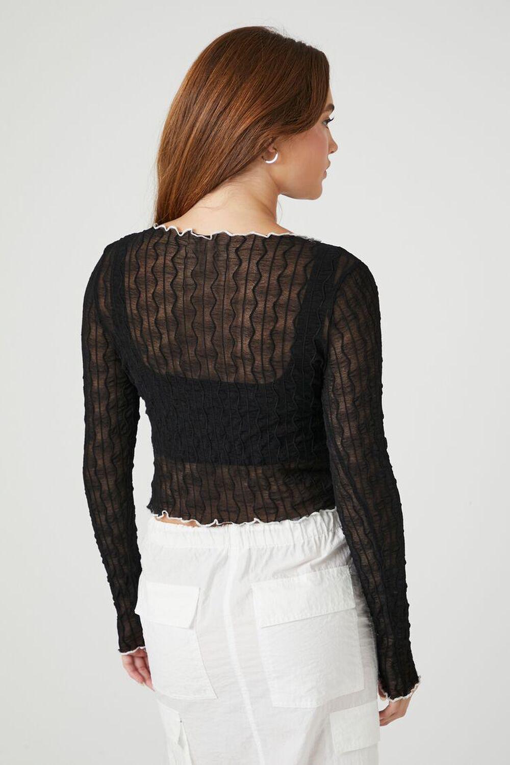 Sheer Wavy Crop Top | Forever 21 Product Image