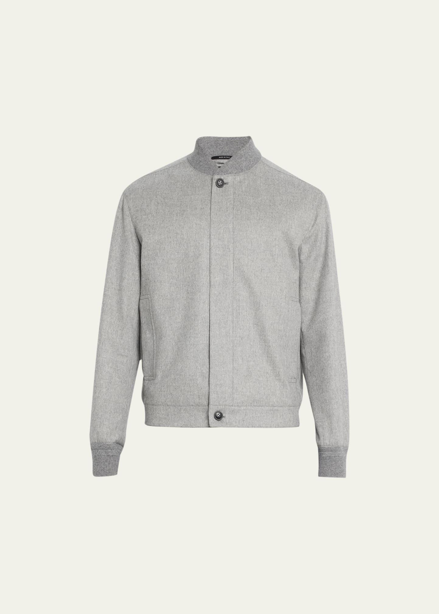 Mens Cashmere Concealed-Zip Blouson Jacket Product Image