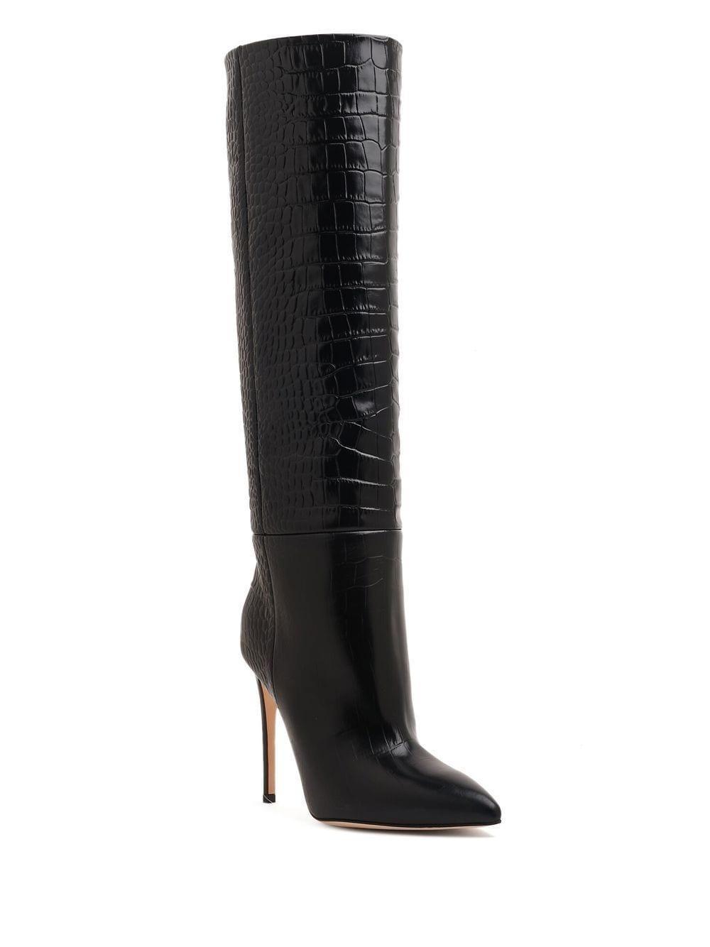 crocodile-effect 105mm knee-length boots Product Image