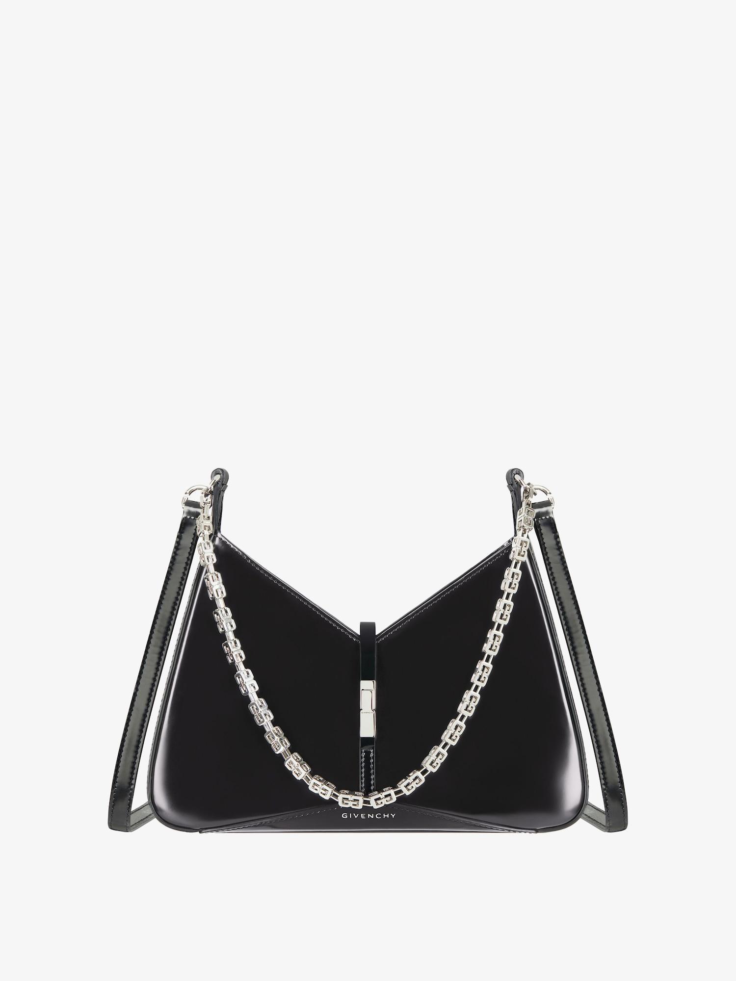 Small Cut Out bag in shiny leather with chain Product Image