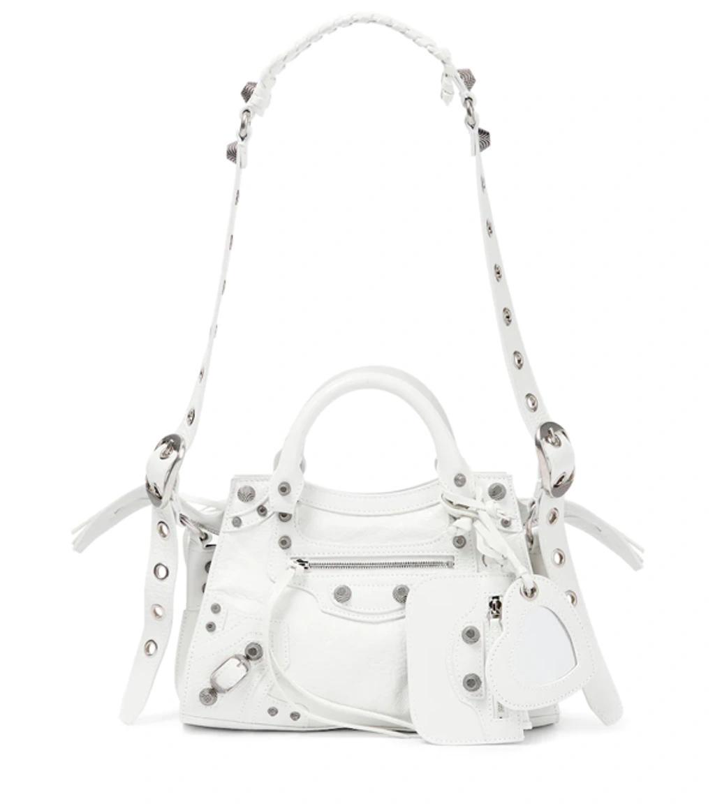 BALENCIAGA Neo Cagole Xs Shoulder Bag In Optic White Product Image