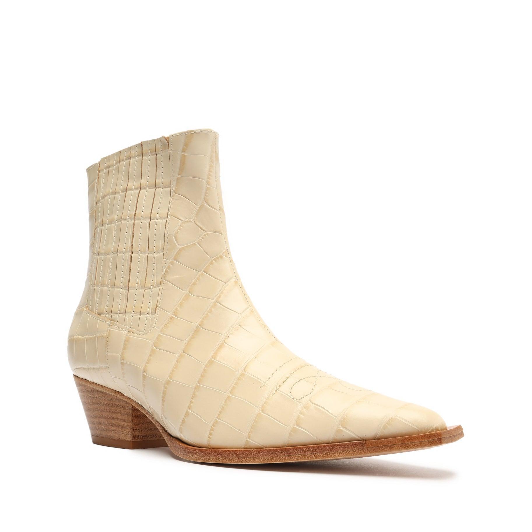 Briani Crocodile Embossed Leather Bootie Product Image