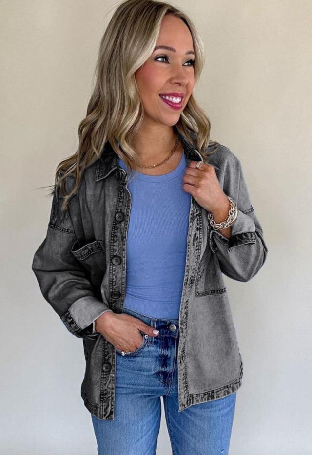 Grey Denim Jacket- Preorder Product Image