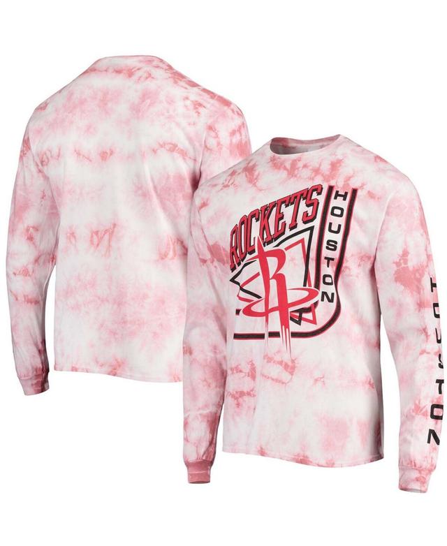 Mens Red Houston Rockets Throwback Tie-Dye Long Sleeve T-shirt Product Image