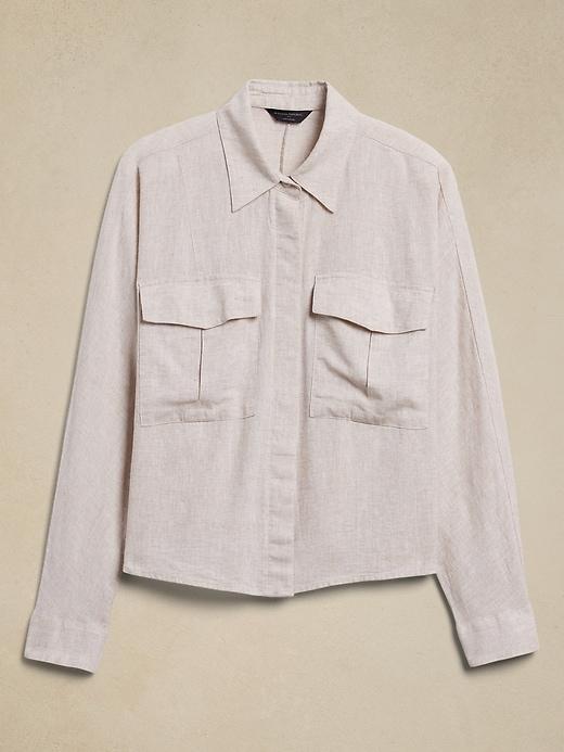 Linen-Blend Dolman-Sleeve Shirt Product Image