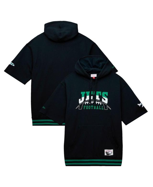 Mens Mitchell & Ness New York Jets Pre-Game Short Sleeve Pullover Hoodie Product Image