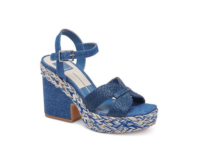 Dolce Vita Cale Raffia Ankle Strap Platform Sandals Product Image