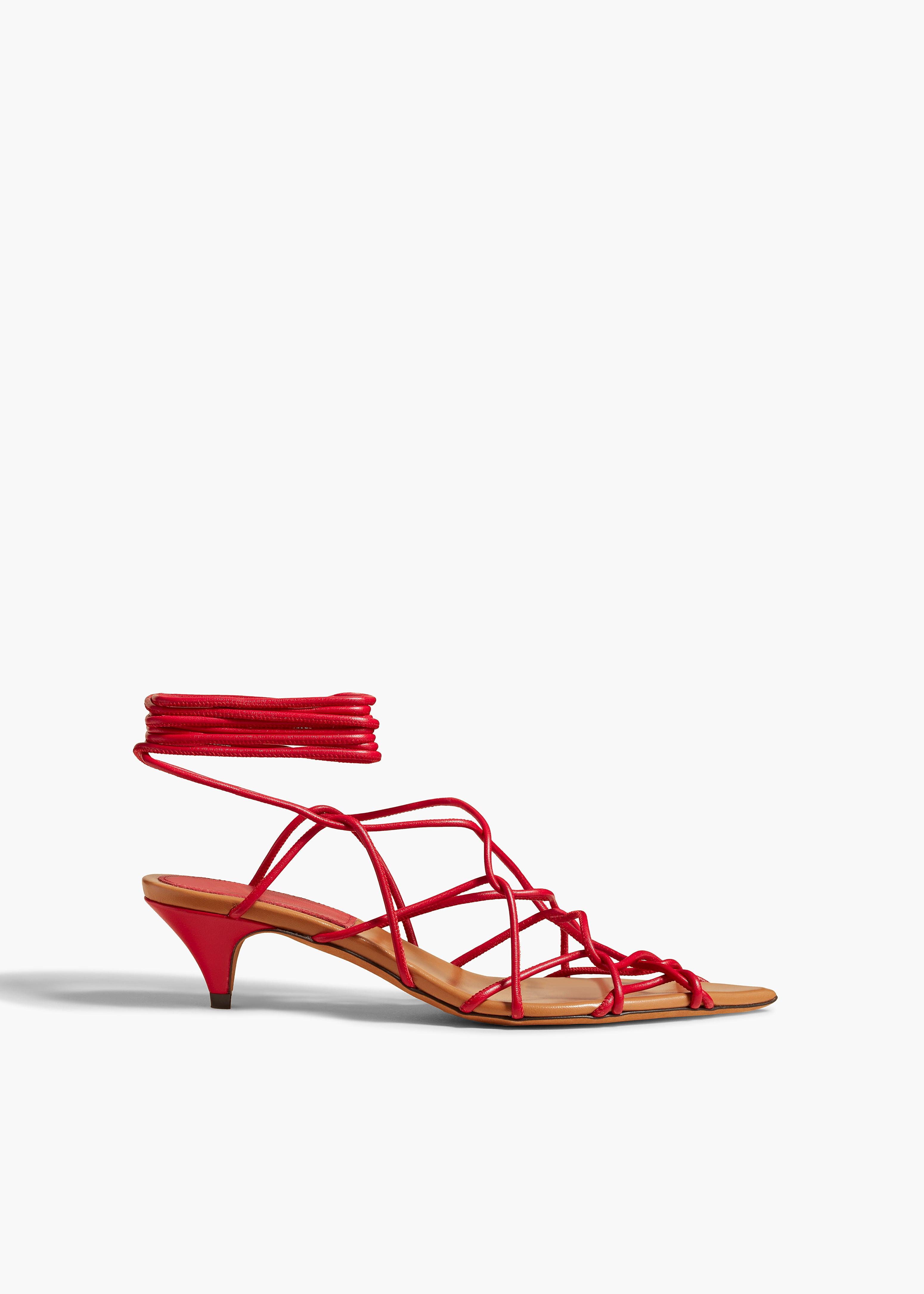 Arden Low Heel in Red Leather Product Image