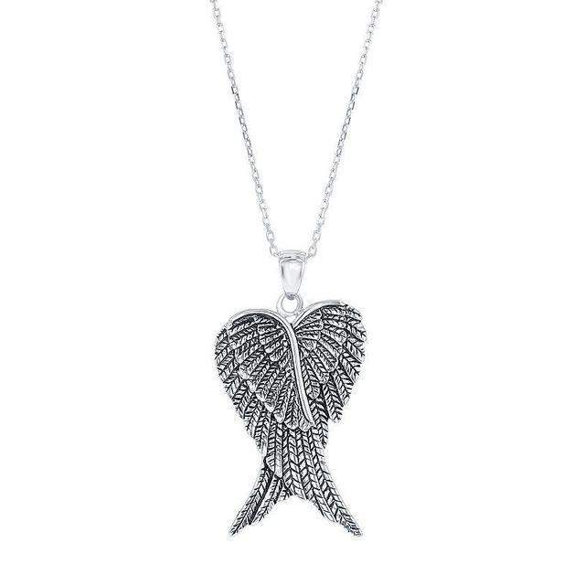 Simona Sterling Silver Angel Wings Pendant Necklace, 18 Product Image