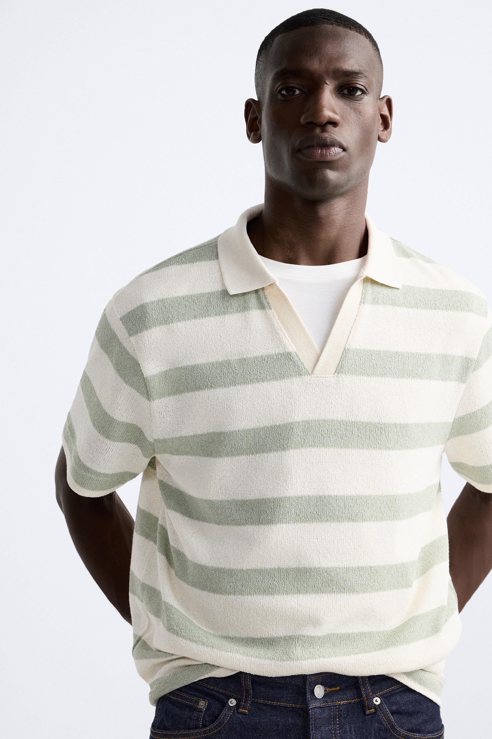 TEXTURED STRIPED POLO Product Image