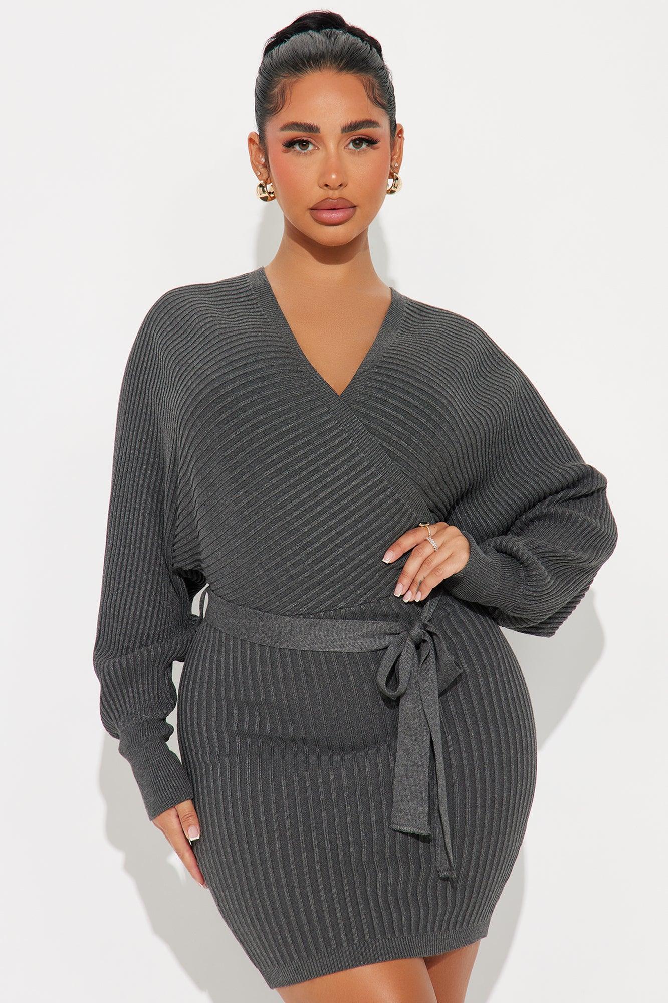 Just Between Us Sweater Dress - Charcoal product image