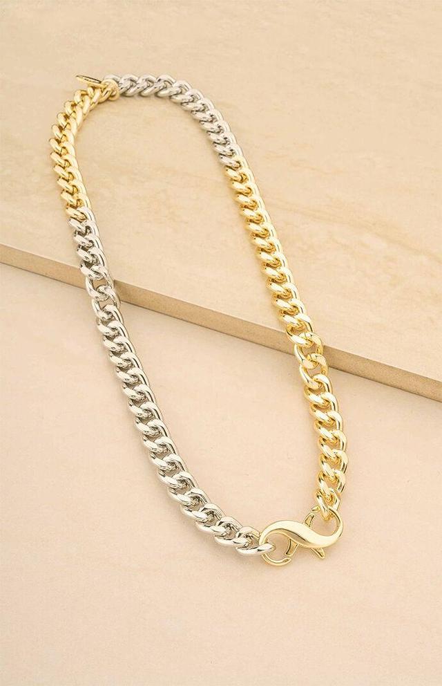 Ettika Womens Mixed Metal Chain Link Necklace - Gold Product Image