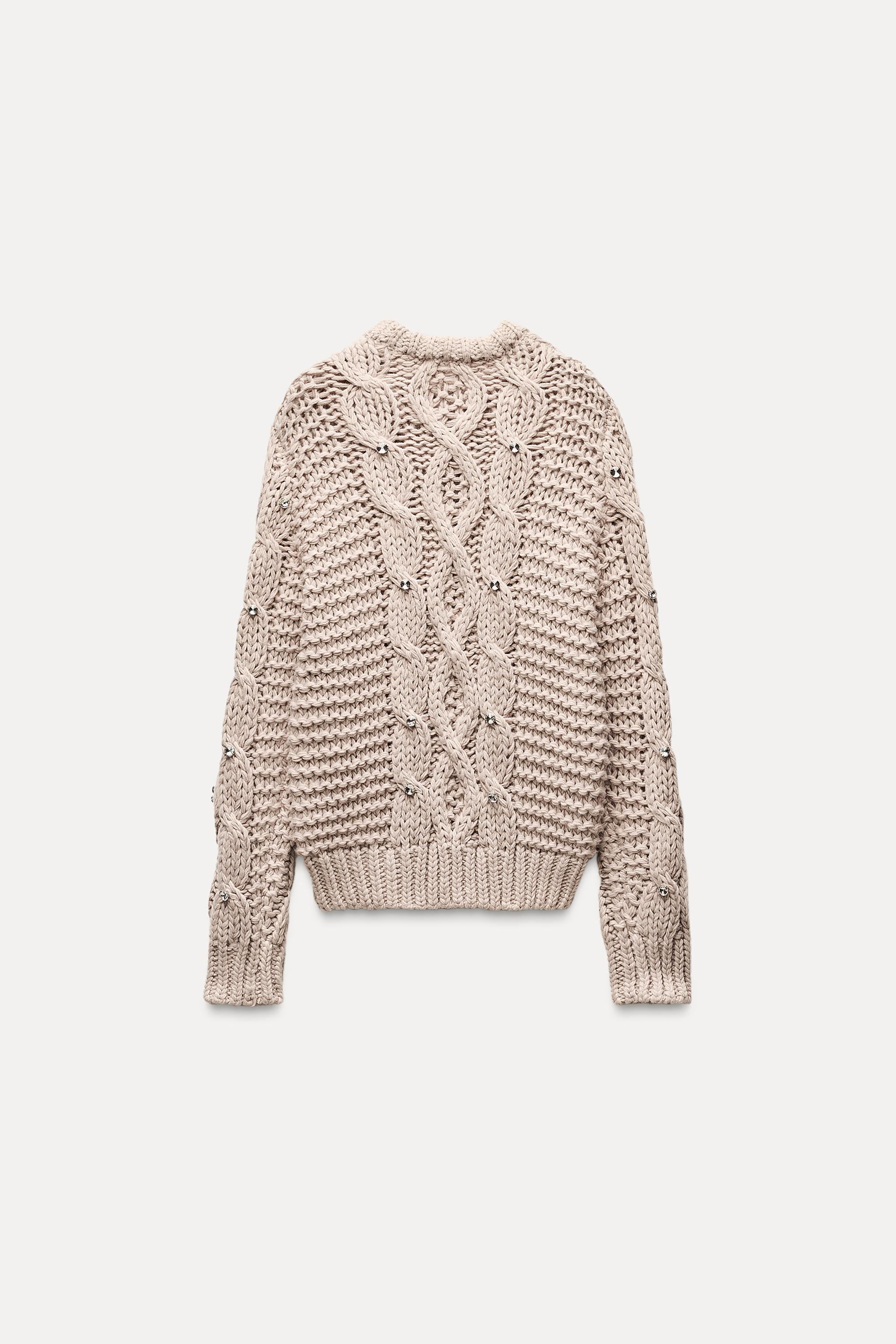 JEWEL BEADED KNIT SWEATER Product Image