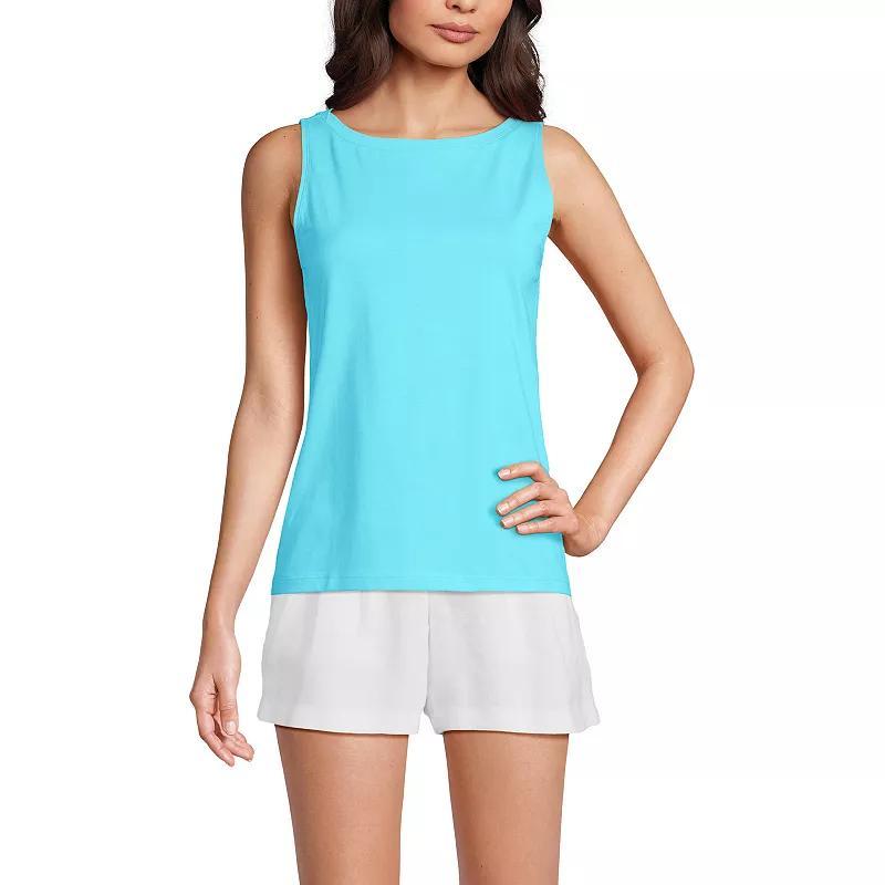 Womens Lands End Supima Boatneck Cotton Tank Top Product Image