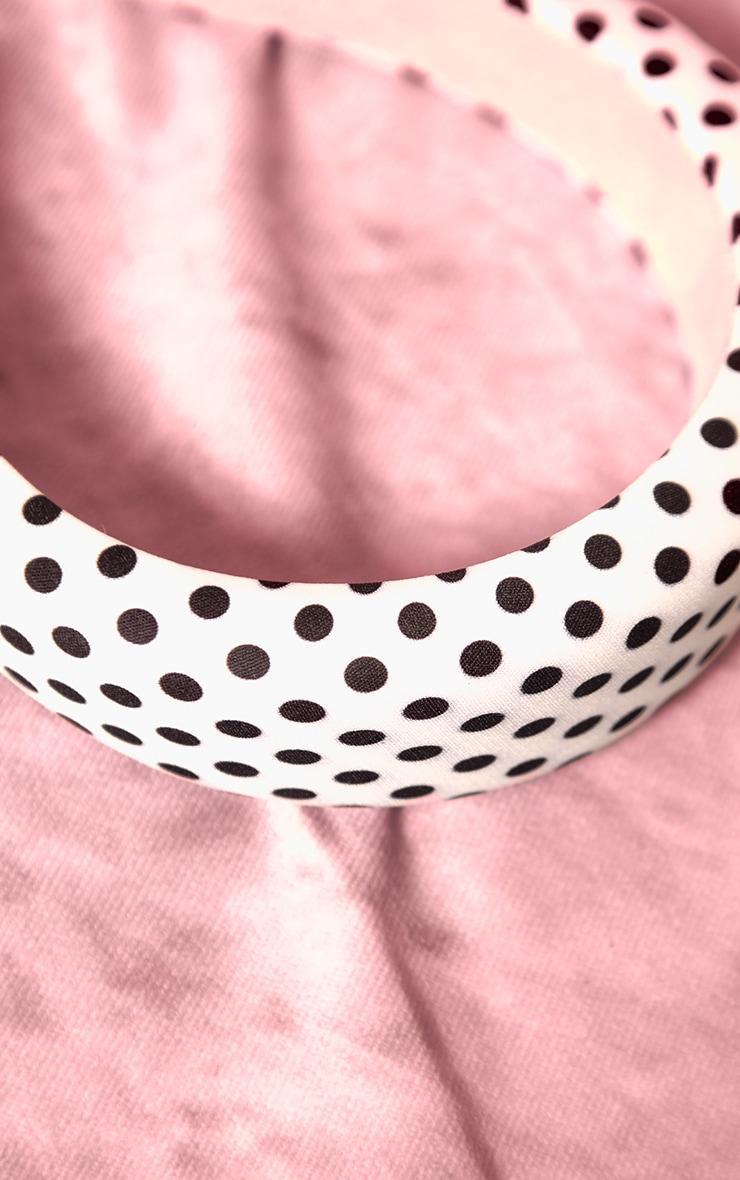 White Polka Dot Oversized Padded Headband Product Image