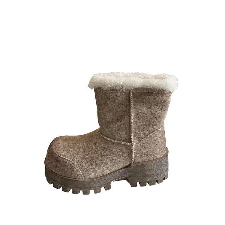 Platform Fleece Lined Short Snow Boots Product Image