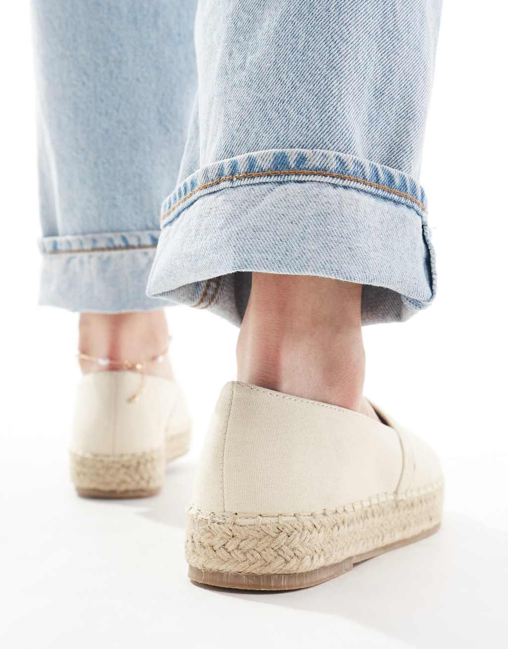 Truffle Collection stud detail espadrilles in beige Product Image